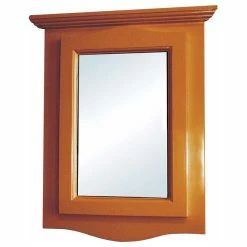 Outlet 🎁 Renovators Supply Manufacturing Bathroom Medicine Cabinet With Mirror Golden Oak Hardwood Corner Wall Mount 🧨