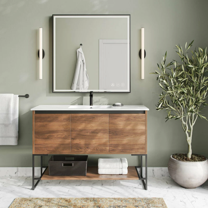 Deals ๐ MOD Foundry Bath Vanity, Walnut, 48", Integrated Single Sink, Freestanding ๐คฉ - Image 3