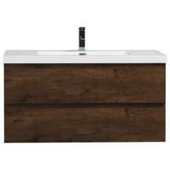 Flash Sale 🛒 Bathroom Vanity Wholesale INC. MOB 42" Wall Mounted Vanity With Reinforced Acrylic Sink, Rosewood 🎁