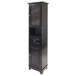 Best deal 🧨 Winsome Trading, Inc Alps Tall Storage Cabinet, Black 🔔