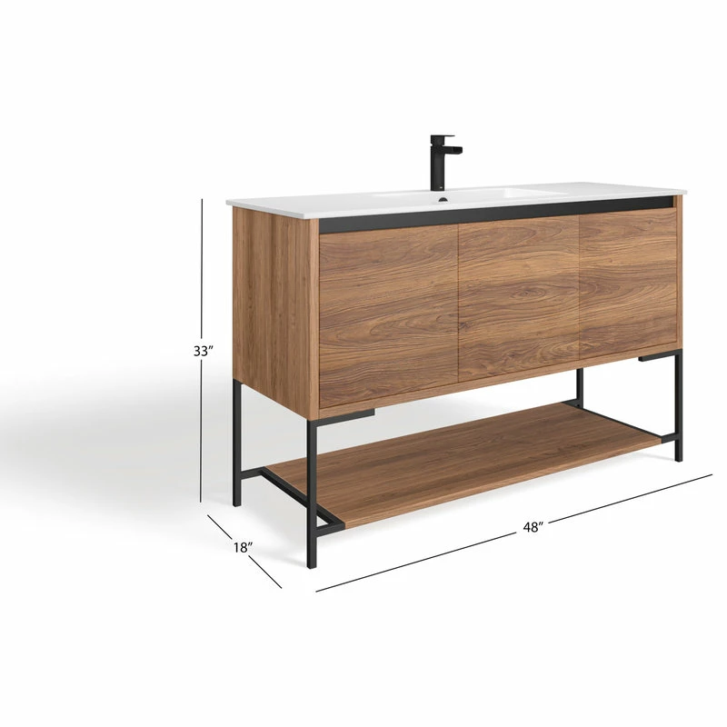 Deals ๐ MOD Foundry Bath Vanity, Walnut, 48", Integrated Single Sink, Freestanding ๐คฉ - Image 8