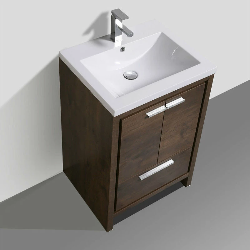 Flash Sale 😉 Bathroom Vanity Wholesale INC. MOD Free Standing Vanity With 2-Doors, Rosewood, 24" 🥰 - Image 3