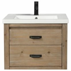 New 🛒 Ari Kitchen & Bath Kane 24" Bathroom Vanity, Weathered Fir Finish 👏