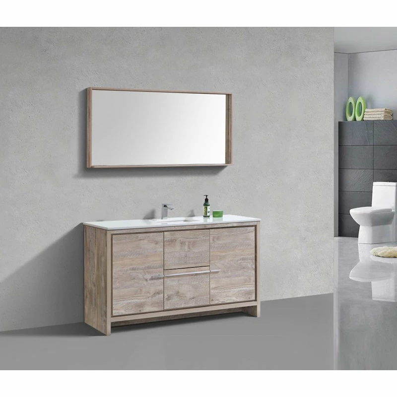Discount ✔️ KubeBath Dolce 60" Bathroom Vanity With White Quartz Countertop, Rose Wood, Natu 🥰 - Image 3