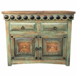 Best Sale ✨ Rancho Collection Salamanca 36" Single Bathroom Vanity In Crackle Turquoise With Wood Top 🎉