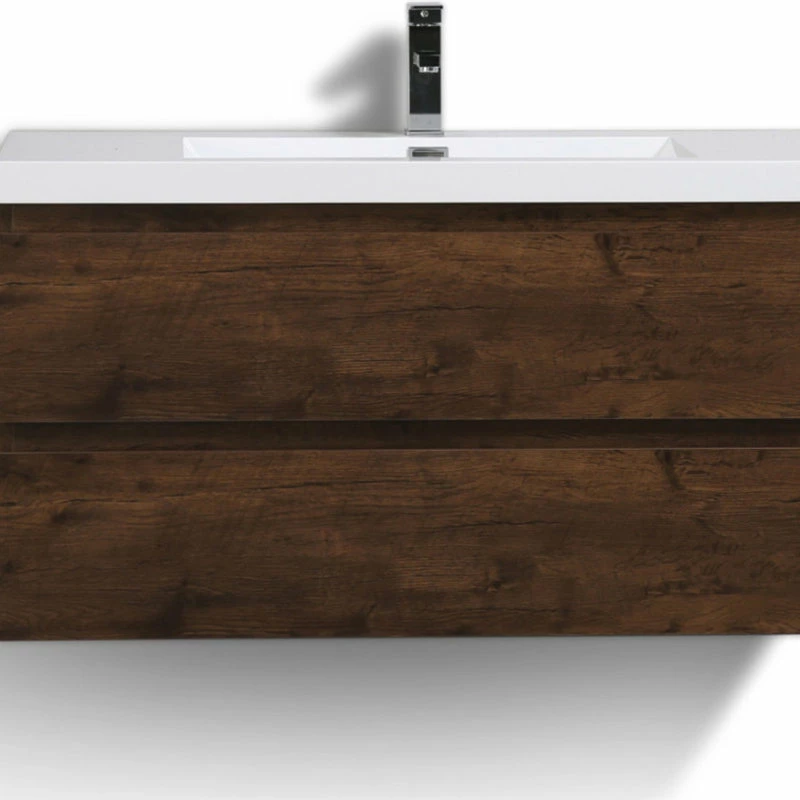Flash Sale 🛒 Bathroom Vanity Wholesale INC. MOB 42" Wall Mounted Vanity With Reinforced Acrylic Sink, Rosewood 🎁 - Image 2