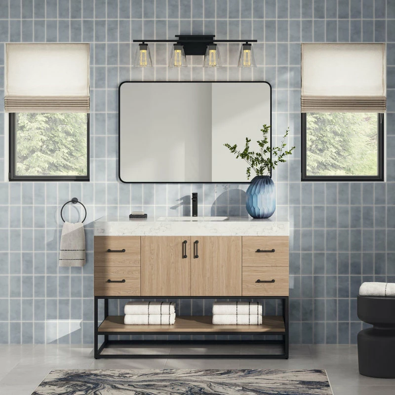 Flash Sale 🛒 MOD Bahia Bath Vanity, Oak, 48", Matte Black Hardware, Single, Freestanding ⌛