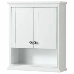 Flash Sale 🎉 Wyndham Collection Deborah Over-the-Toilet Wall-Mounted Storage Cabinet In White 🔥