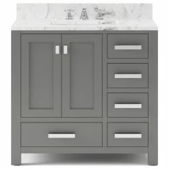 Best deal 👍 Water Creation 36" Wide Cashmere Gray Single Sink Bathroom Vanity, Vanity Only 👍