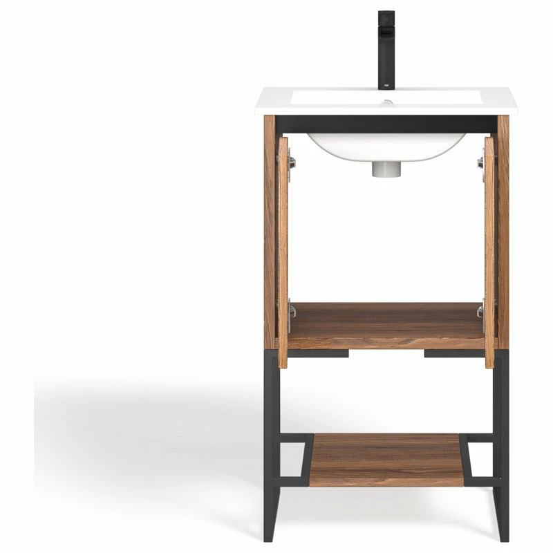 Coupon 🛒 MOD Foundry Bath Vanity, Walnut, 20", Integrated Single Sink, Freestanding 💯 - Image 12