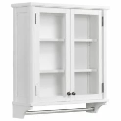 Budget ✨ Bolton Furniture, Inc. Dorset Bath 27"W X 29"H Wall Mounted Cabinet, Mirror And Towel Rod 🎁