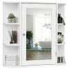 Best deal 🥰 Costway Multipurpose Mount Wall Surface Bathroom Storage Cabinet Mirror ⌛