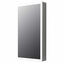 Best Pirce 🥰 Fine Fixtures LED Recessed/Surface Mount Medicine Cabinet, Aluminum, 15"x30", Right Hand Door 🧨