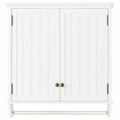Flash Sale 👏 Bolton Furniture, Inc. Dover 27"W X 29"H Wall Mounted Bathroom Storage Cabinet, 2 Doors And Towel Rod ❤️