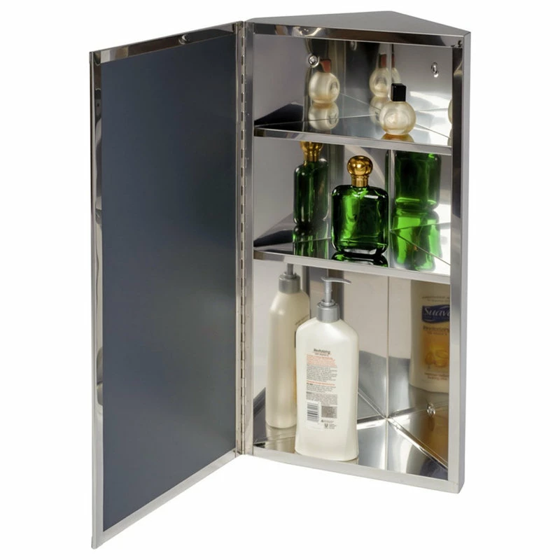 Flash Sale โจ Renovators Supply Manufacturing Stainless Steel Surface Wall Mount Medicine Cabinet Infinity Corner With Mirror ๐ - Image 4