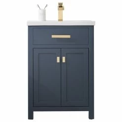 Best reviews of 🔥 Water Creation 24" Single Vanity With Double Door Without Faucet, Monarch Blue 🎉