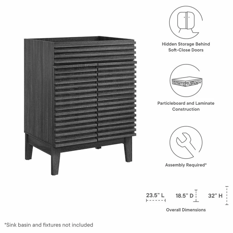 Flash Sale ⭐ LexMod Render Bathroom Vanity, Charcoal White 🔔 - Image 8