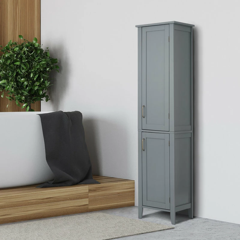 Budget โ๏ธ Versanora Wooden Bathroom Cabinet Linen Tower Grey ๐งจ - Image 2