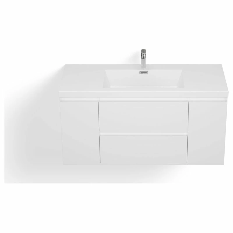 Best deal 🥰 MOD Beacon Bath Vanity, High Gloss White, 48", Single Sink, Wall Mount 😀 - Image 13