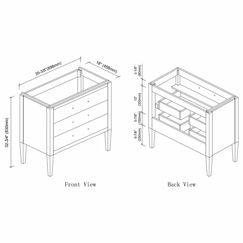 Deals ๐ Dowell K&B Supplies Grace 36" Single Bathroom Vanity Set, Black With Brass Trim ๐ - Image 5