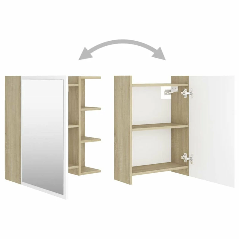 Outlet ๐ Vida XL LLC VidaXL Bathroom Mirror Cabinet White&Sonoma Oak Engineered Wood Furniture ๐งจ - Image 6