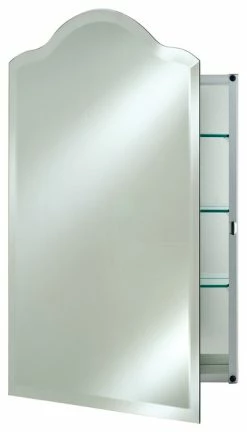 Best Sale 🧨 Afina Corporation Scallop Top Frameless Medicine Cabinets, 20"x26", Left Hinge ⭐